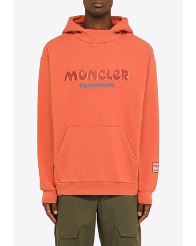 Moncler X Salehe Bembury Logo-Print Hooded Sweatshirt - Orange