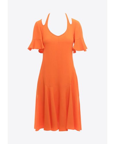 Stella McCartney Halterneck Flared Dress - Orange