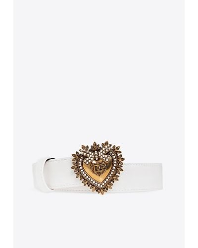 Dolce & Gabbana Devotion Buckle Belt - White