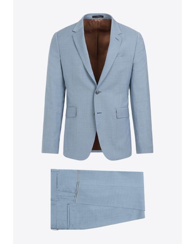 Paul Smith Single-Breasted Wool Suit - Blue