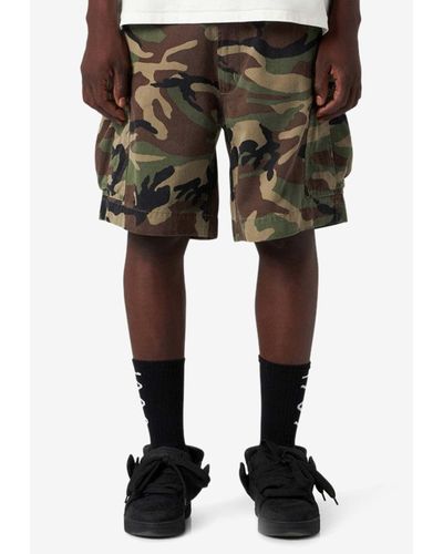1989 STUDIO Camouflage Cargo Shorts - Black