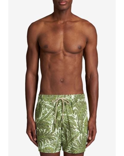 Etro Floral Print Swim Shorts - Green