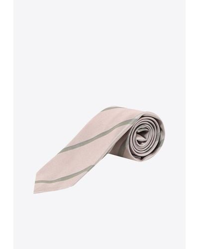 NICKY MILANO Striped Silk Tie - Pink
