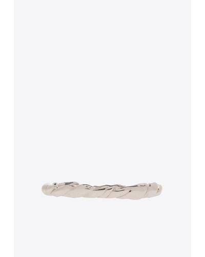 Loewe Nappa Twist Engraved Thin Bracelet - White