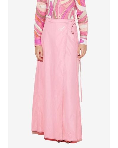 Emilio Pucci A-Line Wrap Maxi Skirt - Pink