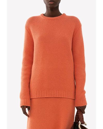 Chloé Knitted Cashmere Sweater - Orange