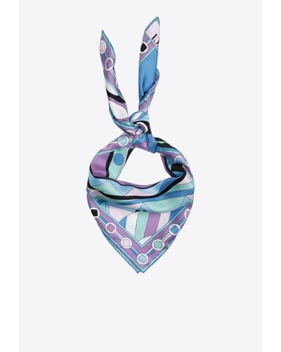 Emilio Pucci Large Vivara Print Scarf - Blue