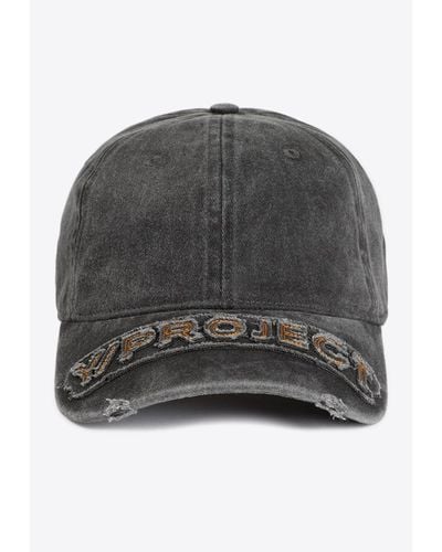 Y. Project Logo-patch Distressed Baseball Cap - Gray