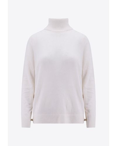 Michael Kors Merino Wool Turtleneck Sweater - White