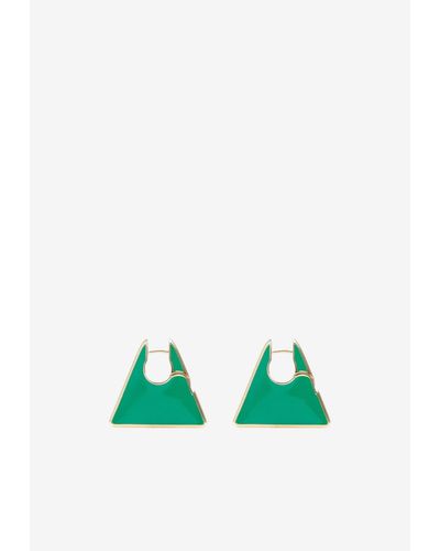 Bottega Veneta Triangle Hoop Earrings - Green