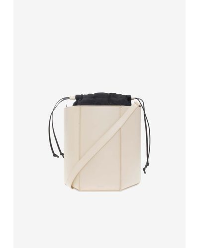 The Attico 11Am Leather Bucket Bag - Natural