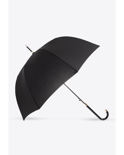 Moschino Slogan Print Umbrella - Black