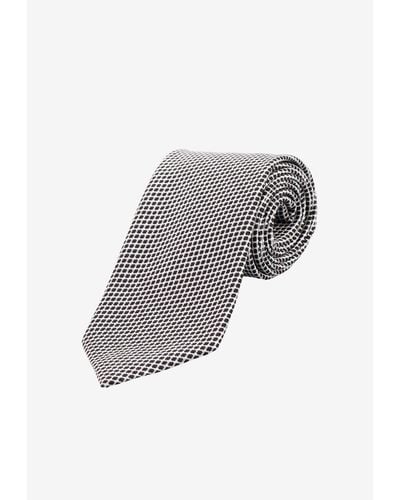Tom Ford Geometric Pattern Print Silk Tie - Grey