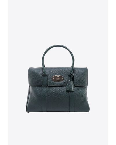 Mulberry Bayswater Grained Leather Tote Bag - Blue