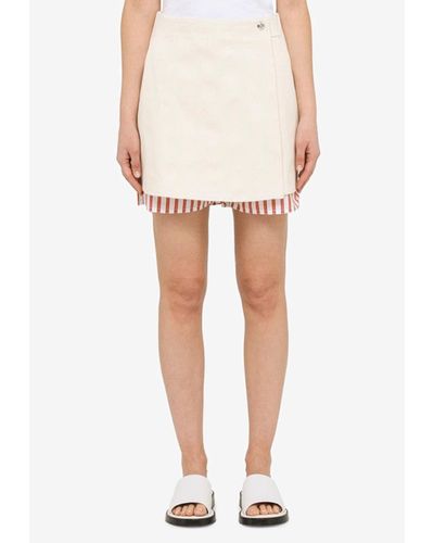 Sunnei Layered Mini Skirt - White