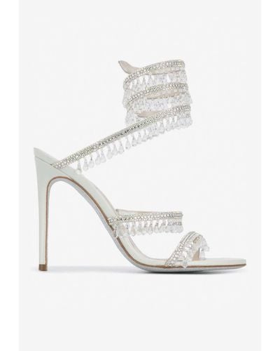 Rene Caovilla Cleo Crystal-embellished Sandals - Grey