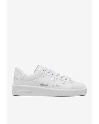 Golden Goose Purestar Faux Leather Sneakers - White