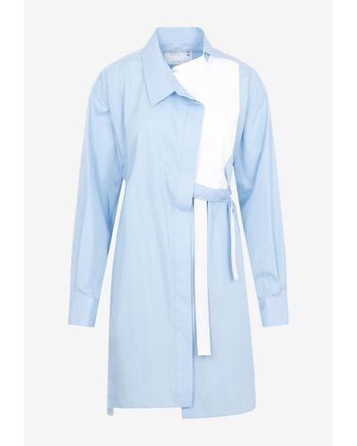 Sacai Deconstructed Midi Shirt Dress - Blue