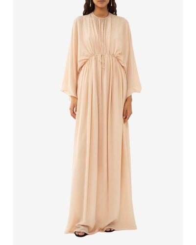 Chloé Sequin-Embellished Maxi Dress - Natural