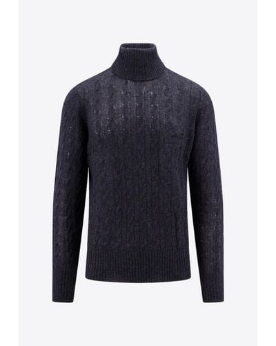 Etro Turtleneck Cashmere Sweater - Blue