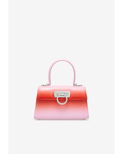 Ferragamo Small Iconic Top Handle Bag - Red