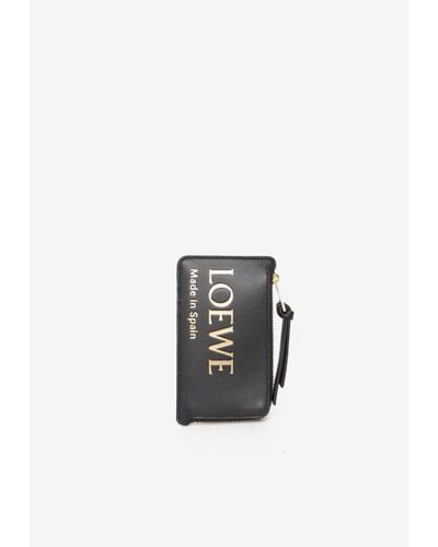 Loewe Embossed Logo Zip Cardholder - White