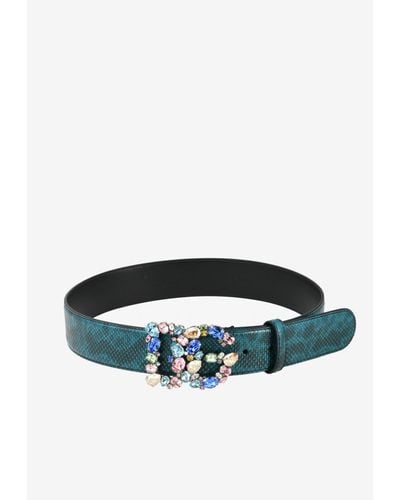 Dolce & Gabbana Dg Crystal Belt - Blue