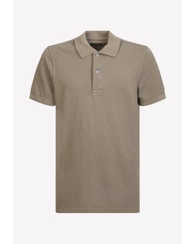 Tom Ford Short-Sleeved Polo T-Shirt - Grey