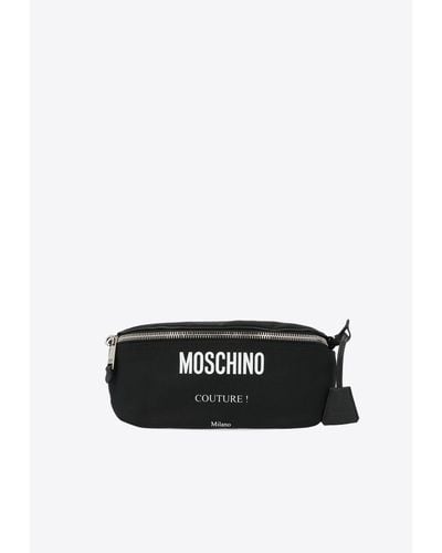 Moschino Logo Print Belt Bag - White