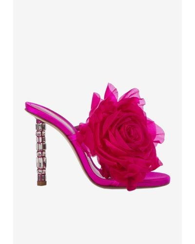 Le Silla Rose 110 Satin Sandals - Pink