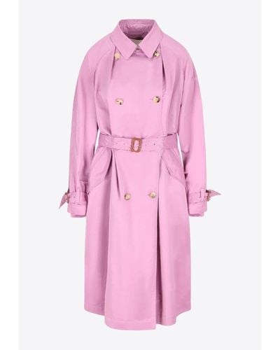 Isabel Marant Edenna Double-Breasted Trench Coat - Pink