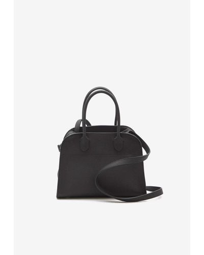The Row Soft Margaux 10 Top Handle Bag - Black