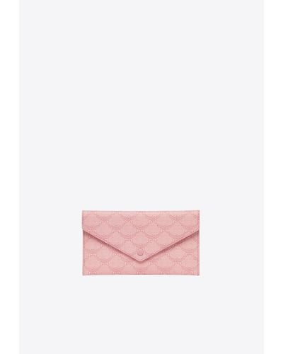 MCM Large Himmel Monogram Continental Wallet - Pink