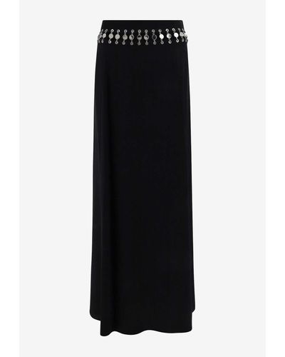 Rabanne High-Waist Maxi Skirt With Eyelet Detail - Black