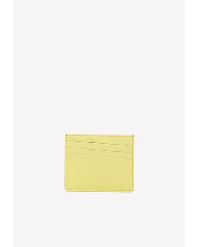 Maison Margiela 4-Stitch Leather Cardholder - Yellow