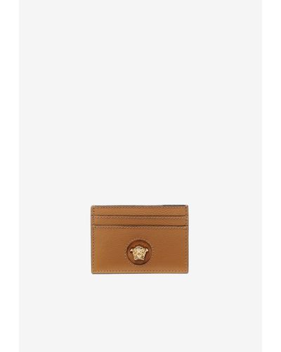 Versace La Medusa Leather Cardholder - Brown