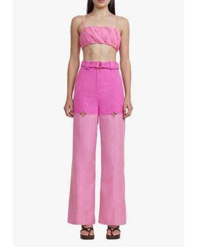 Acler Ashmore High-Waist Trousers - Pink