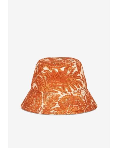 Etro Paisley Print Bucket Hat - Orange