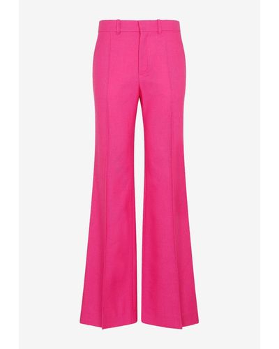 Chloé Wool Flared Pants - Pink