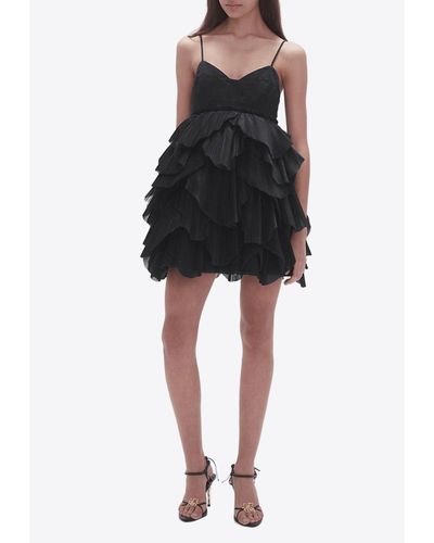 Aje. Elsie Pleat Mini Dress - Black
