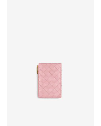 Bottega Veneta Medium Bi-Fold Intrecciato Wallet - Pink