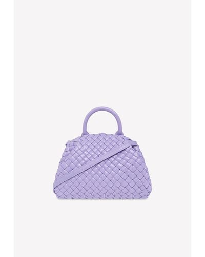Bottega Veneta Intrecciato Leather Crossbody Bag - Purple