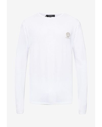 Versace Medusa Logo Long-Sleeved Undershirt - White