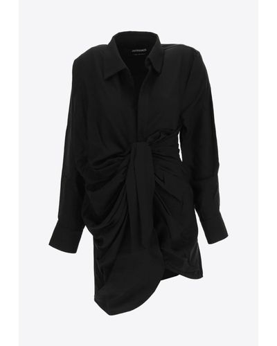 Jacquemus La Robe Bahia Mini Shirt Dress - Black