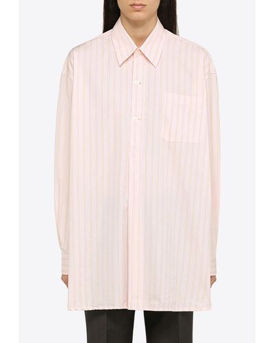 Our Legacy Popover Striped Button-Up Shirt - Pink