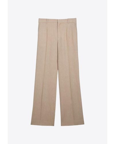 Chloé Straight-Leg Tailored Trousers - Natural