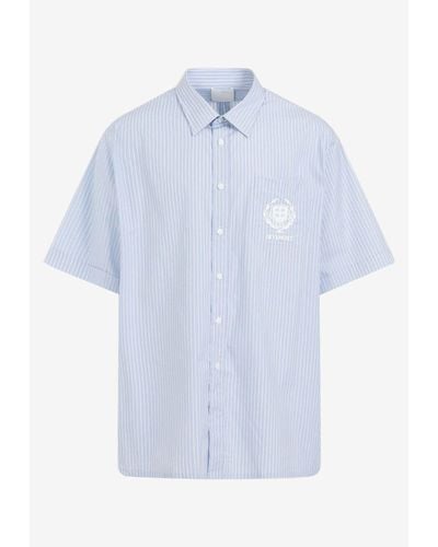 Givenchy Logo-Embroidered Striped Shirt - Blue