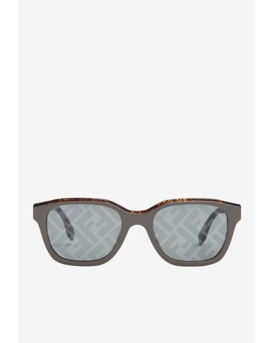 Fendi Ff Logo Pattern Sunglasses - Gray