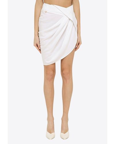 Jacquemus Saudade Asymmetric Mini Skirt - White