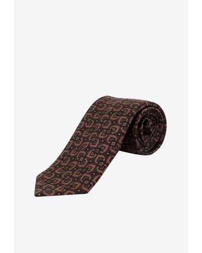NICKY MILANO Patterned Wool-Blend Tie - Brown